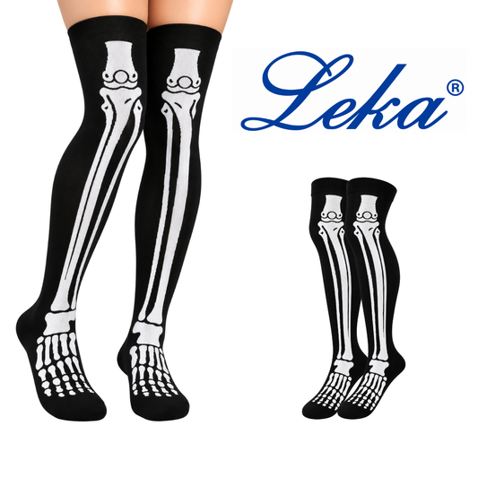 Calceta medieta de huesos blancos unisex Leka