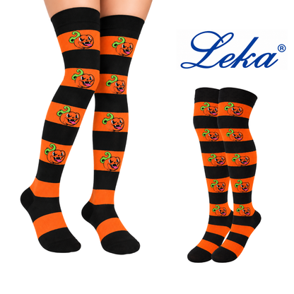Calceta medieta halloween calabazas unitalla Leka