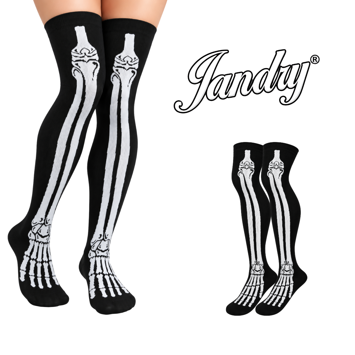 Calceta medieta de huesos blancos unisex Jandry