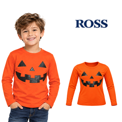 Playera manga larga calabaza halloween unisex Ross