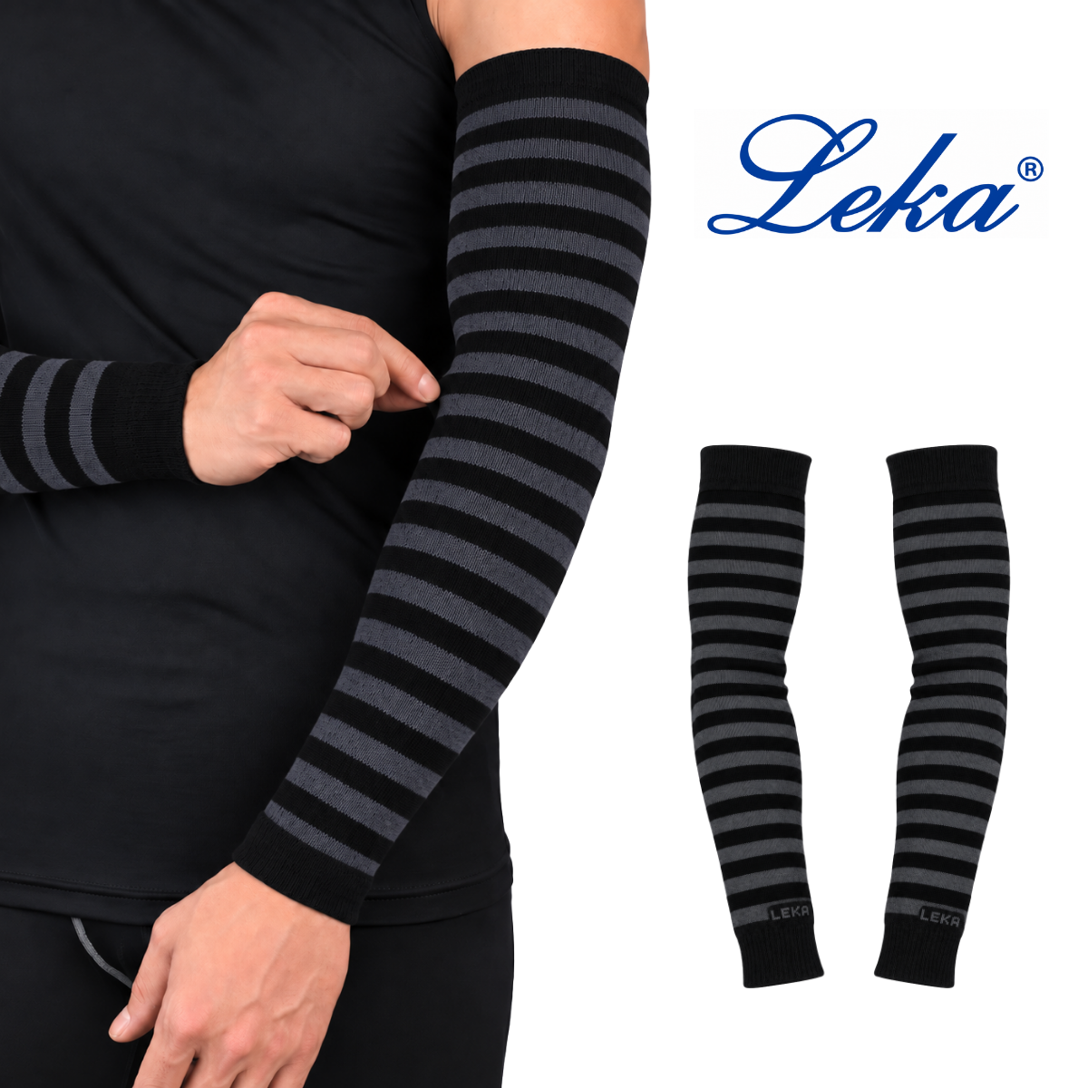 Calentadores mangas rayados unisex Leka