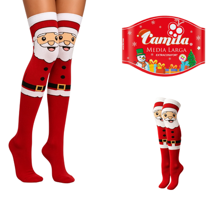 Calceta medieta navideña de Santa Claus Animado unitalla Koos