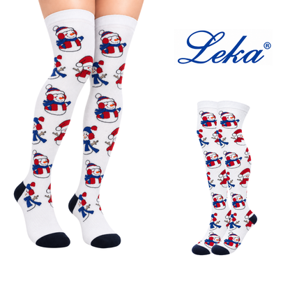 Calceta medieta muñeco de nieve unitalla Leka