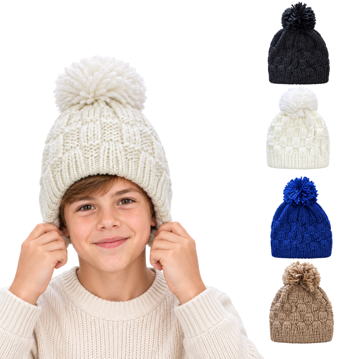 Gorro tejido trenzado surtido infantil Valiz paquete de 6
