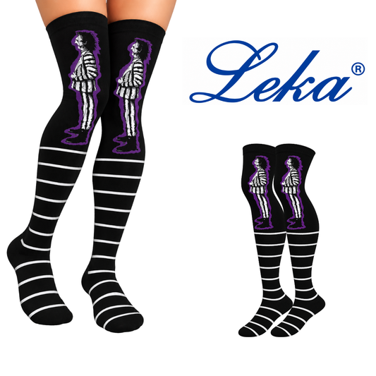 Calceta medieta halloween beetlejuice unitalla Leka