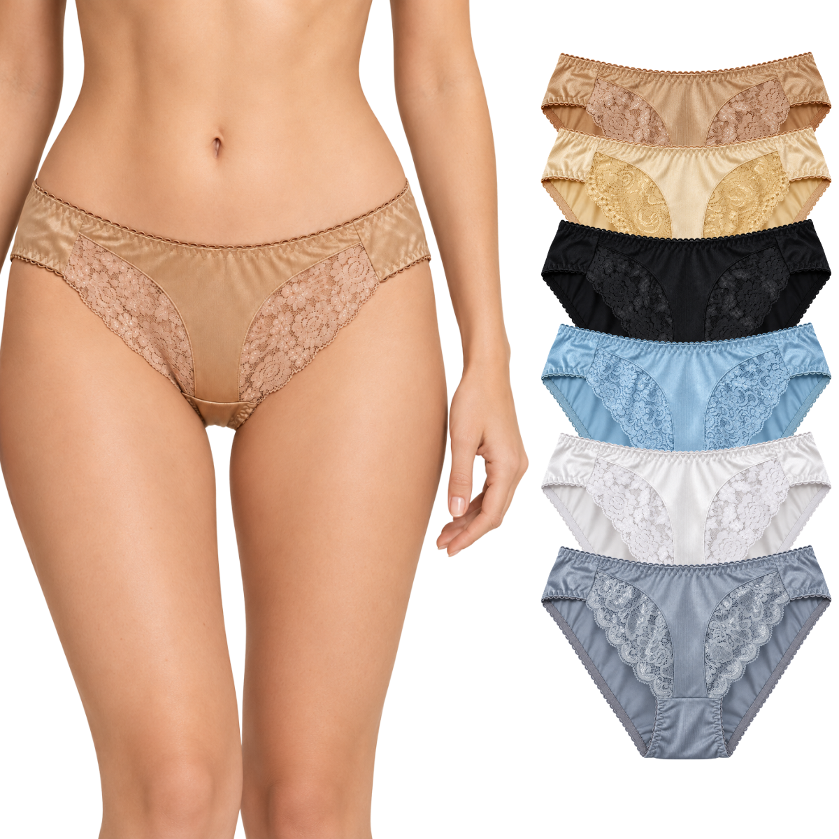 Bikini con encaje surtido dama #985 Maleni paquete de 6