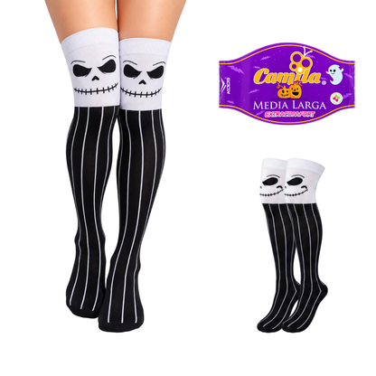 Calceta medieta halloween jack unitalla Camila