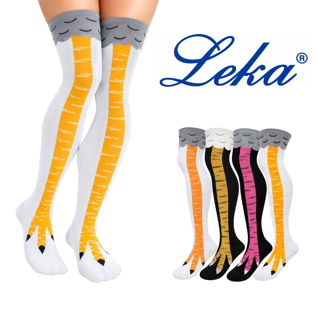 Calceta medieta pata de pollo varios colores unitalla Leka
