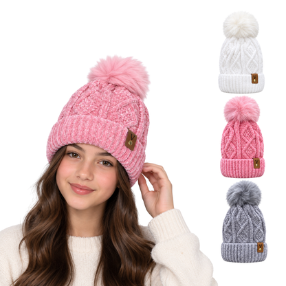 Gorro diseño trenzado surtido niña Valiz paquete de 6