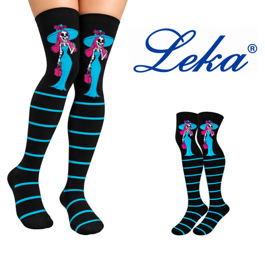 Calceta medieta catrina azul unitalla Leka