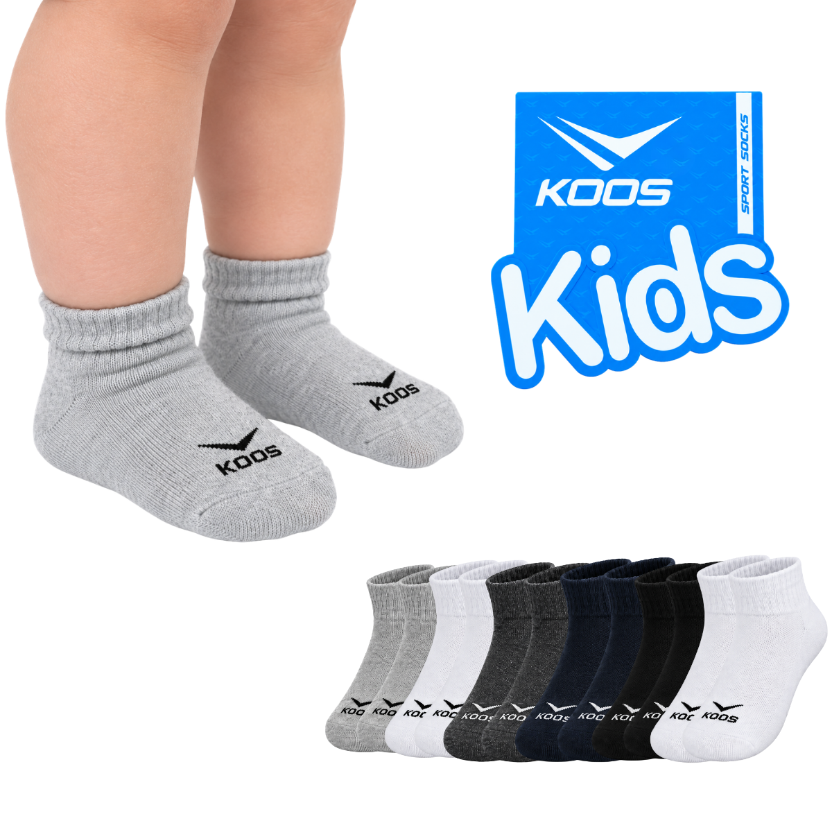 Tin largo liso surtido felpa completa infantil Koos paquete de 6