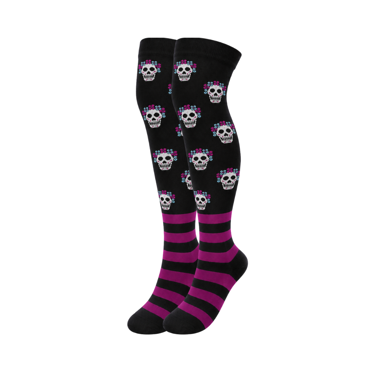 Calceta medieta halloween catrina calavera unitalla Camila