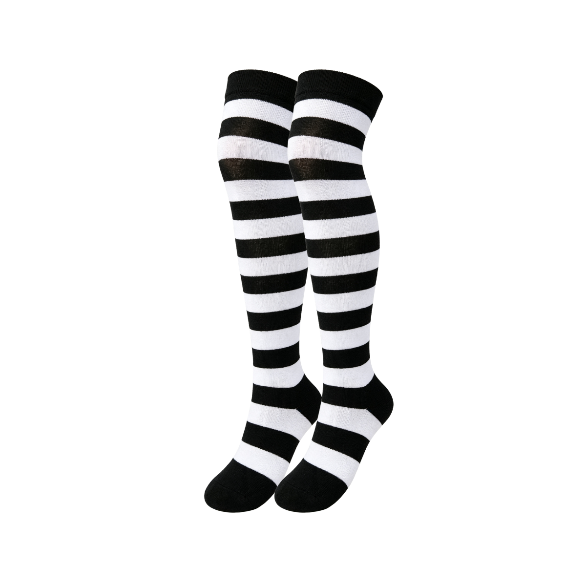 Calceta medieta rayada blanca con negro unitalla Leka