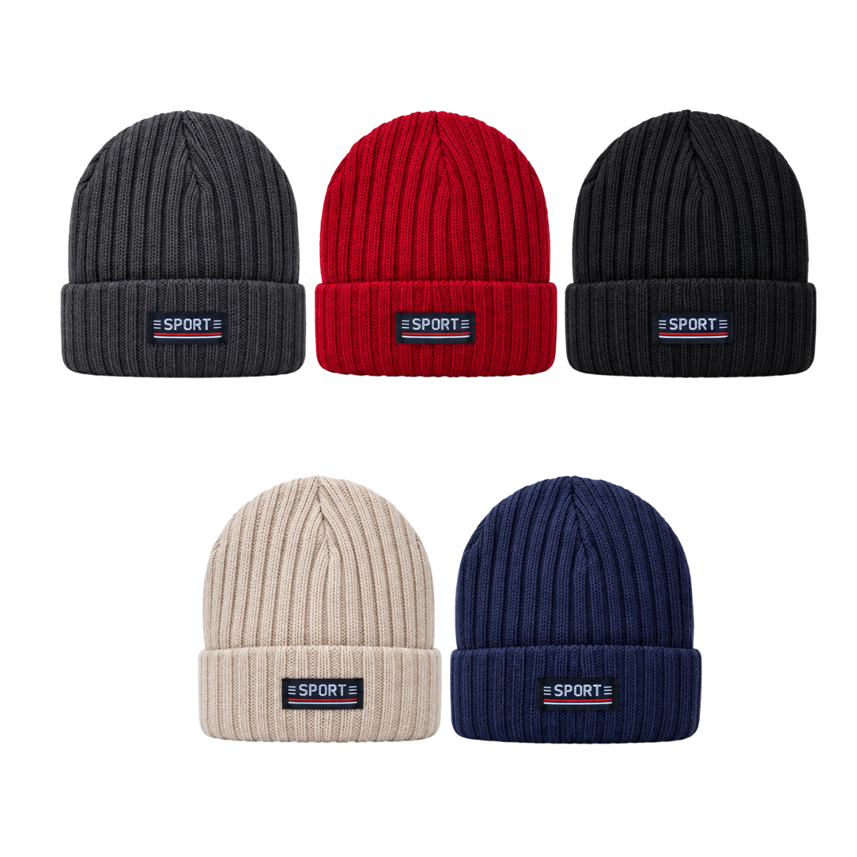 Gorro deportivo sport surtido caballero Valiz paquete de 6