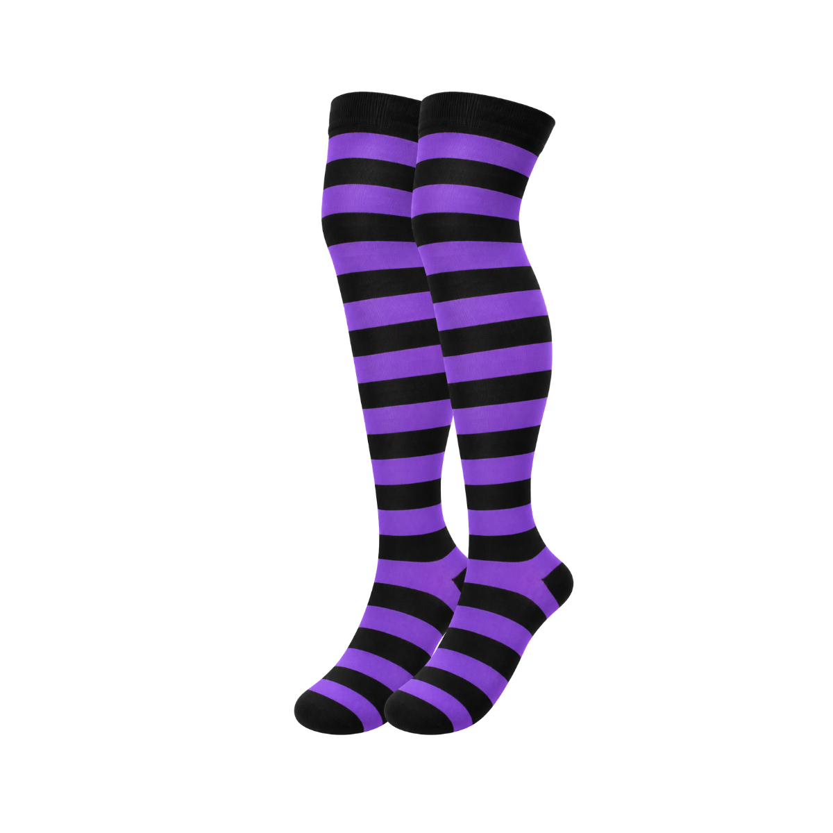 Calceta medieta rayada morado con negro unitalla Leka