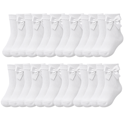 Tobillera blanca moño unisex Leydi paquete de 12