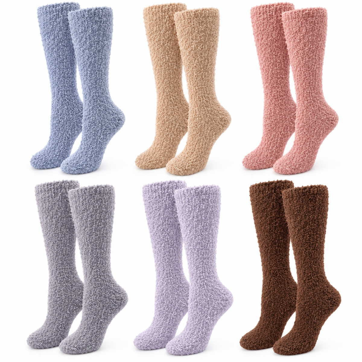 Calcetín afelpado antiderrapante surtido unisex BBS paquete de 6