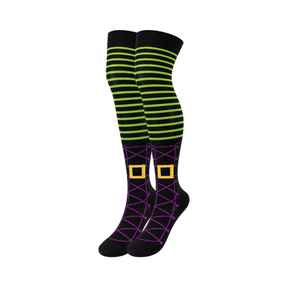 Calceta medieta halloween botas bruja unitalla Camila