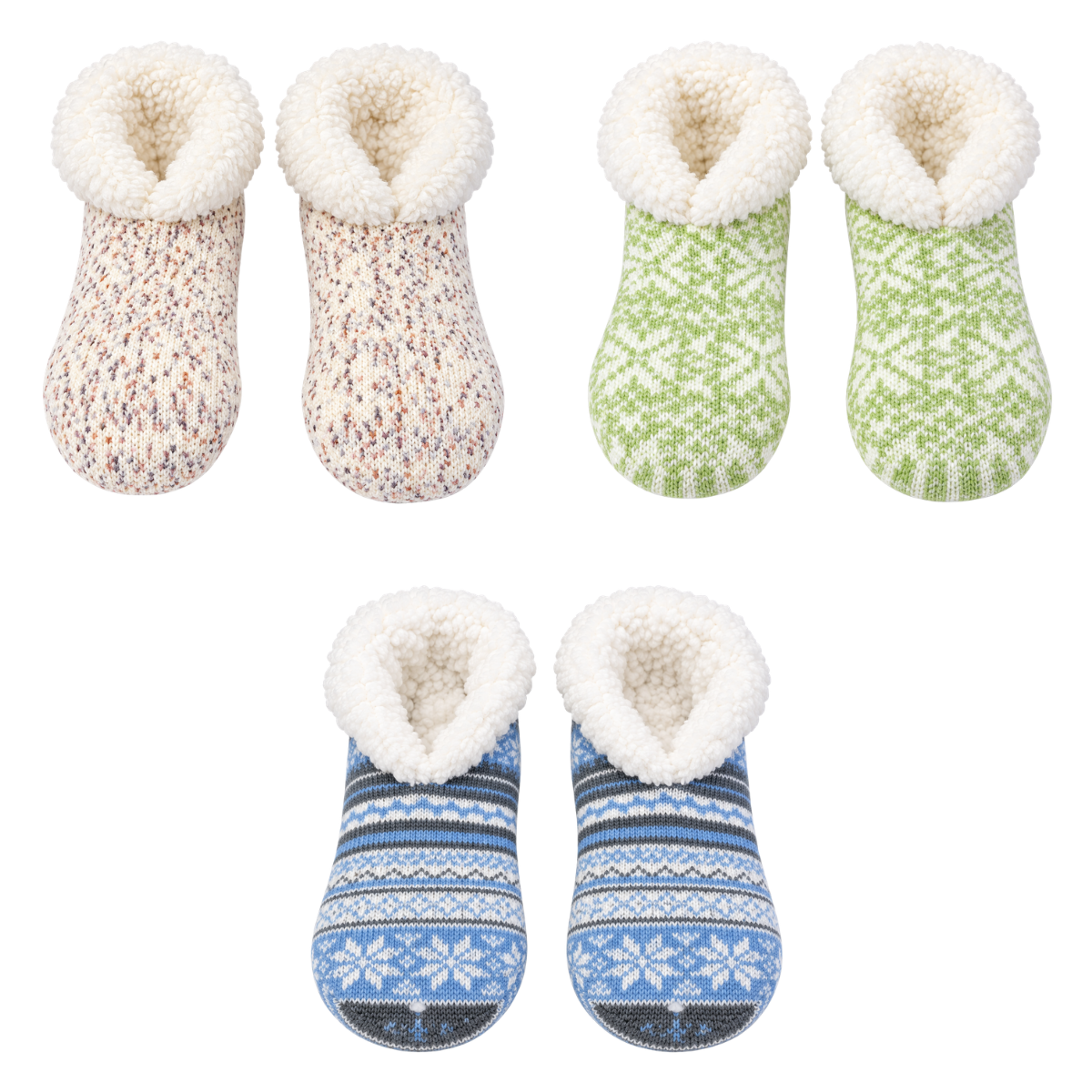 Pantufla tipo botín afelpada diseño nórdico unisex BBS