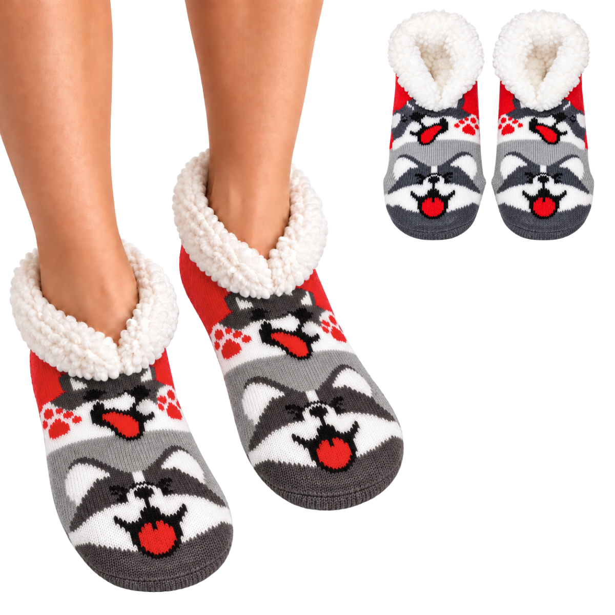Pantufla tipo botín afelpada diseño animalitos unisex BBS