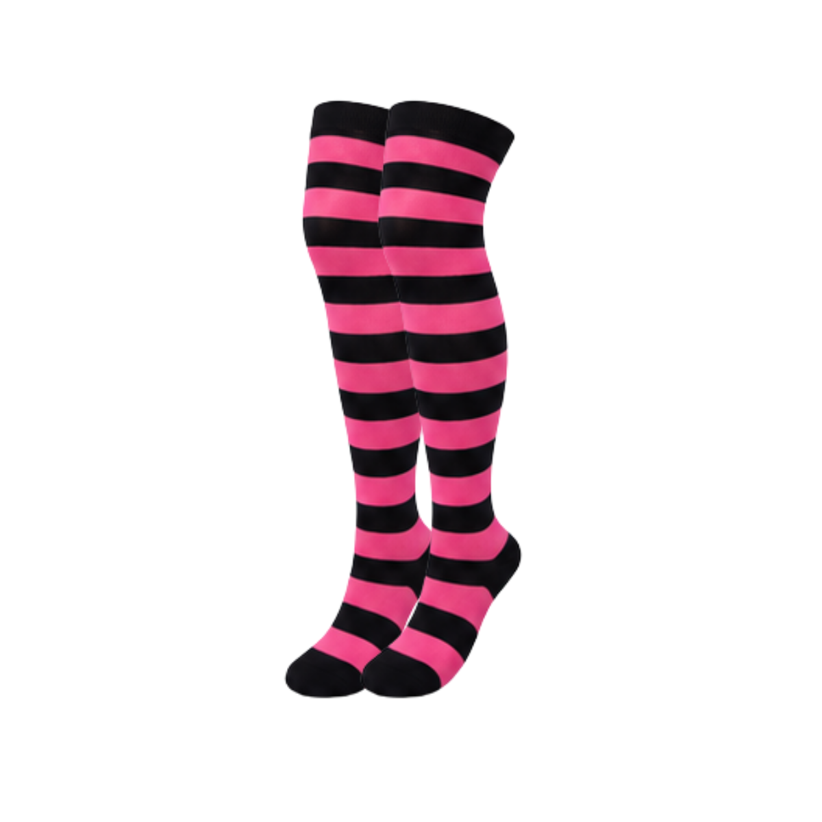Calceta medieta halloween rayas rosa negro unitalla Camila