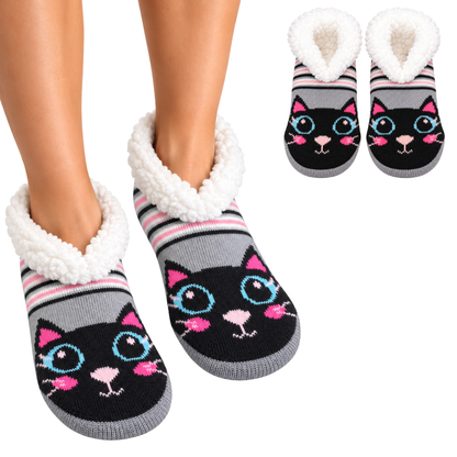 Pantufla tipo botín afelpada diseño animalitos unisex BBS