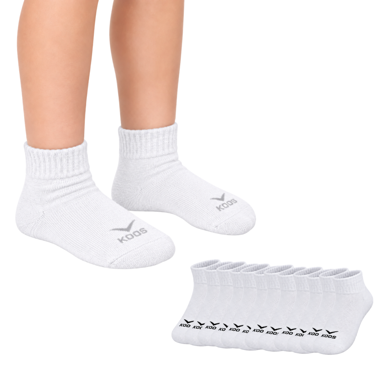 Tin largo liso media felpa infantil Koos paquete de 6