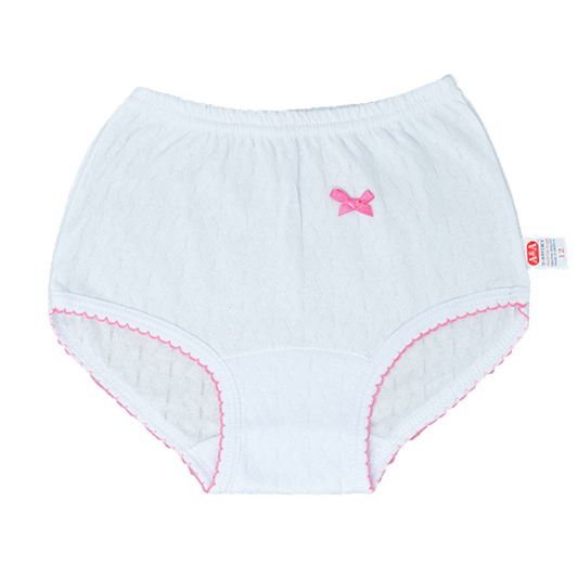 Pantaleta rombos blanca y rosa AYA niña