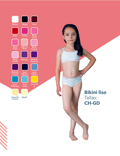 Bóxer y bikini de microfibra liso unitalla niña