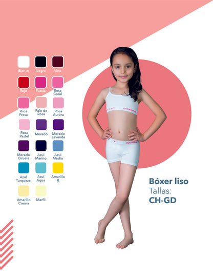 Bóxer y bikini de microfibra liso unitalla niña