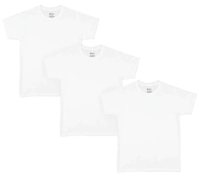 Playera cuello redondo manga corta de algodón blanca lisa caballero Zaga