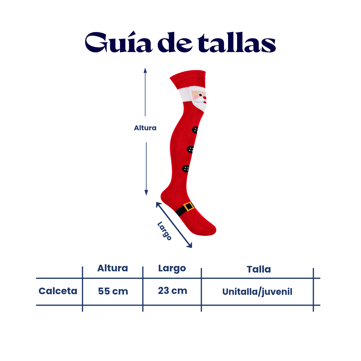 Calceta medieta navideña santa claus unitalla Oslo