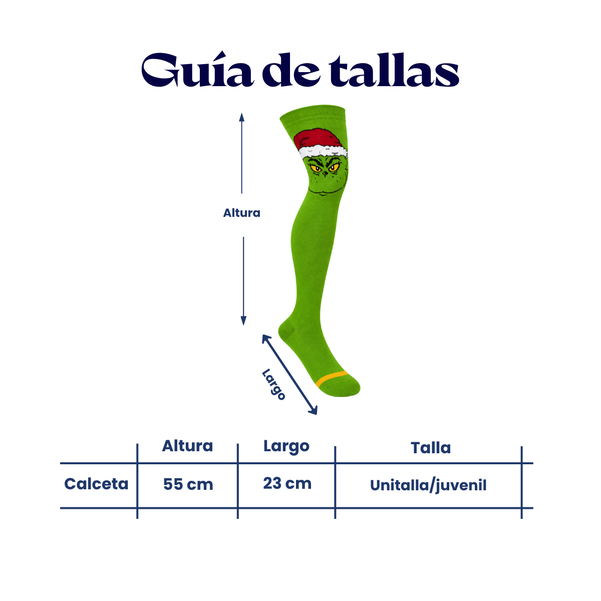 Calceta medieta grinch gorro navideño unitalla Oslo