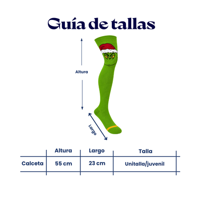 Calceta medieta grinch gorro navideño unitalla Oslo