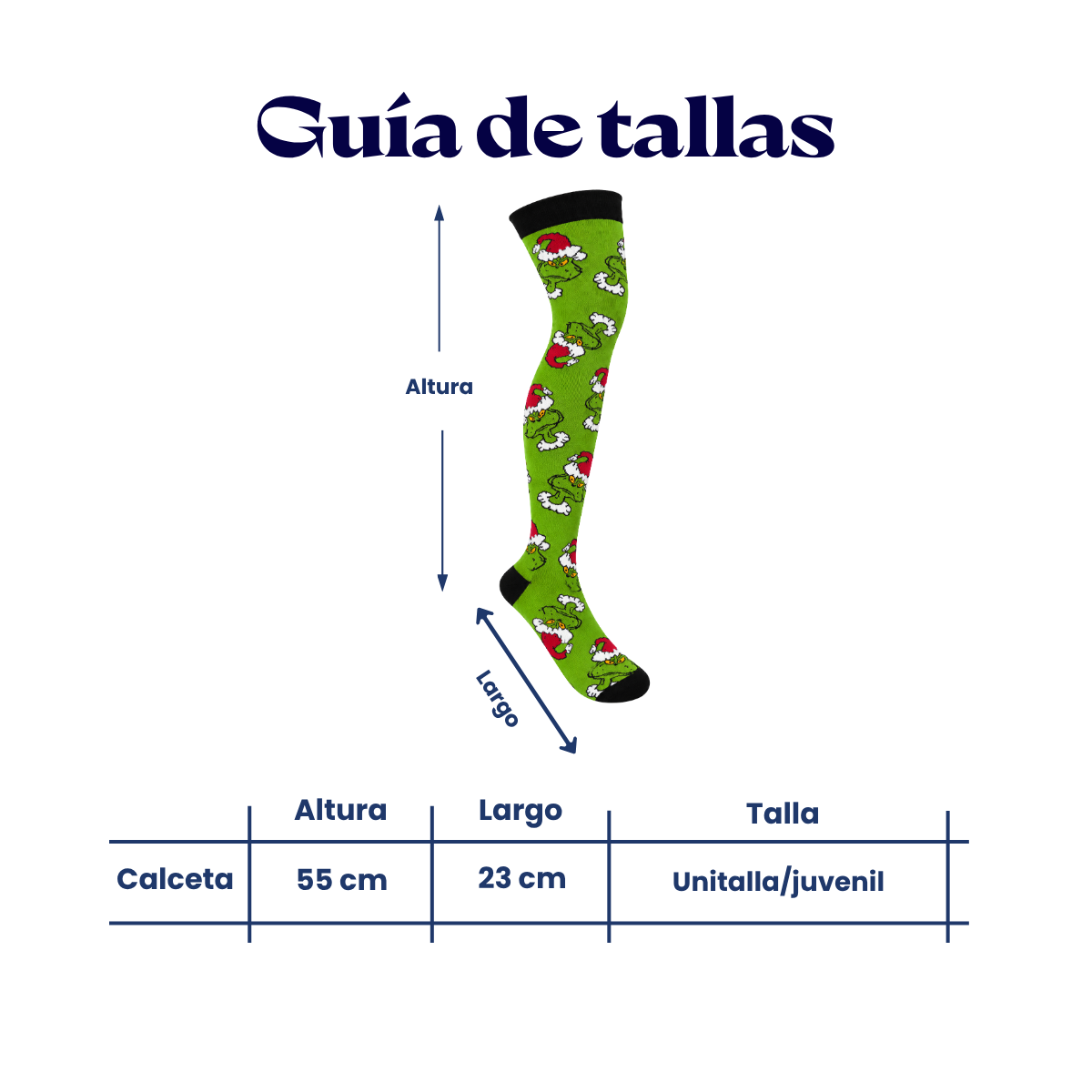 Calceta medieta navideña caritas grinch unitalla Oslo