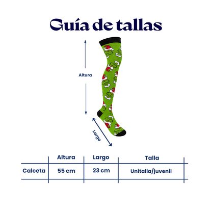 Calceta medieta navideña caritas grinch unitalla Oslo