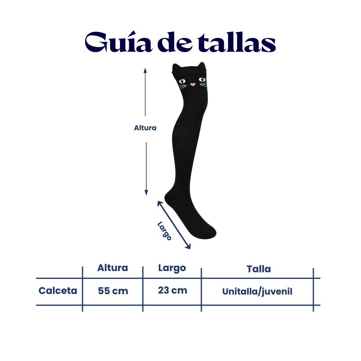 Calceta medieta gato negro unitalla Oslo