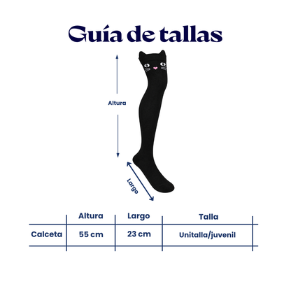 Calceta medieta gato negro unitalla Oslo