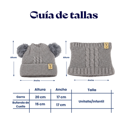 Set 2 en 1 gorro cuellera afelpada surtido infantil Valiz paquete de 6