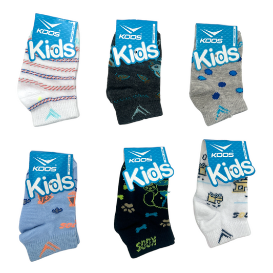 Tin estampado infantil niño Koos paquete de 6