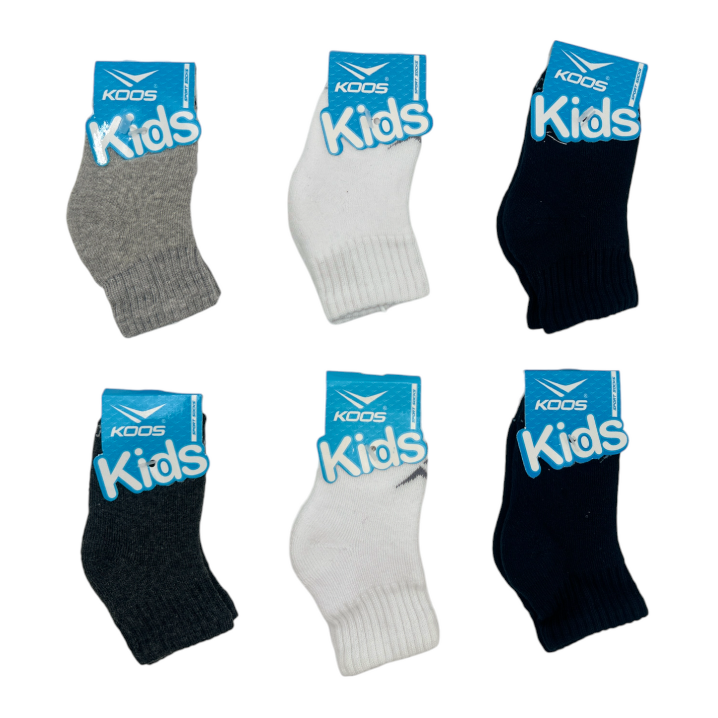 Tin largo liso infantil unisex 3 felpas Koos paquete de 6