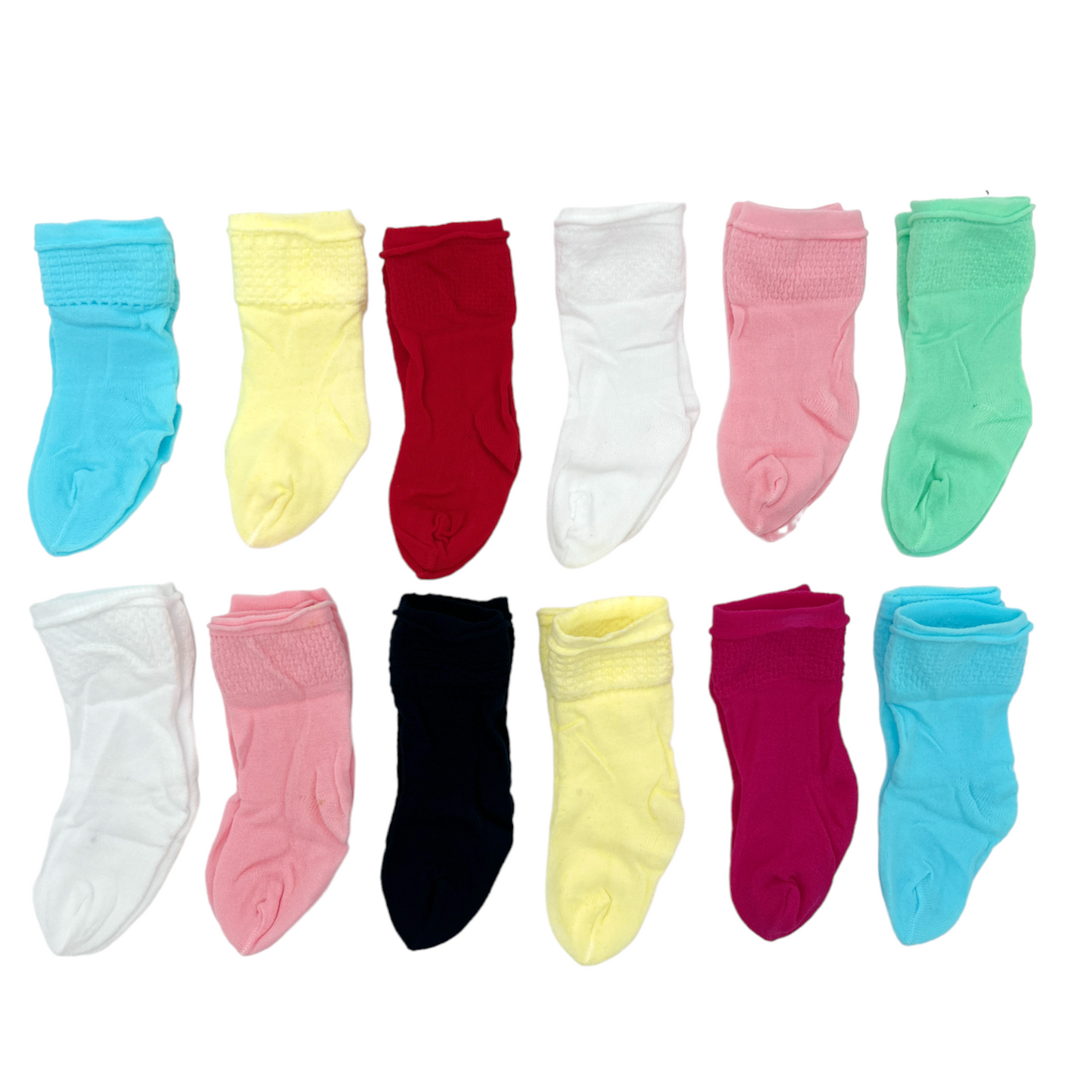 Tobillera surtida nylon recién nacido paquete de 12