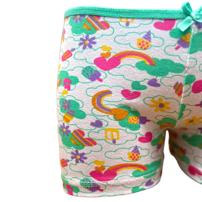 Bóxeres estampados de color varias tallas niña paquete de 12