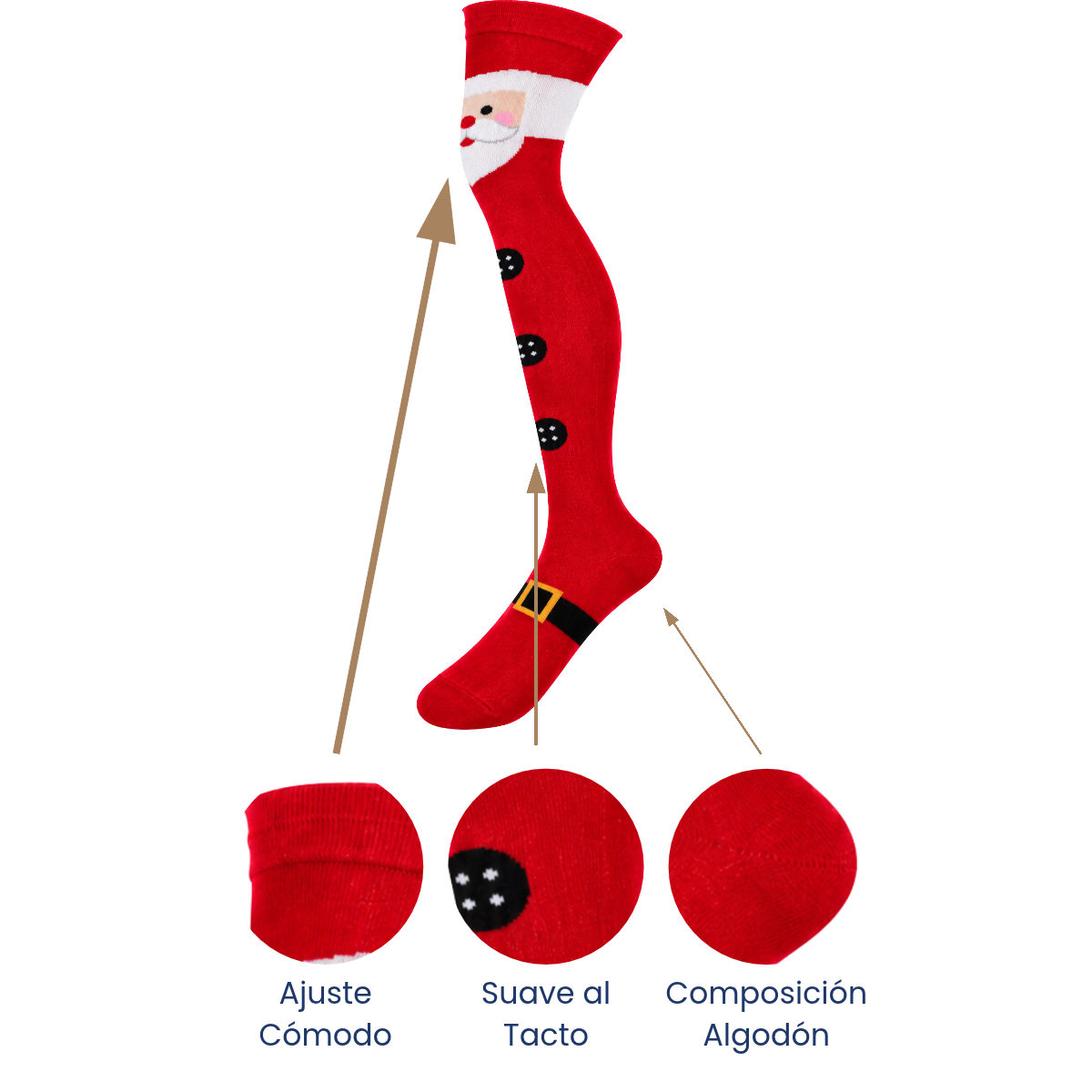 Calceta medieta navideña santa claus unitalla Oslo