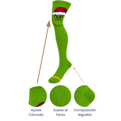 Calceta medieta grinch gorro navideño unitalla Oslo