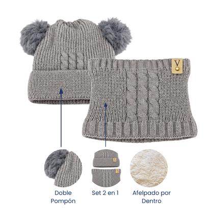 Set 2 en 1 gorro cuellera afelpada surtido infantil Valiz paquete de 6