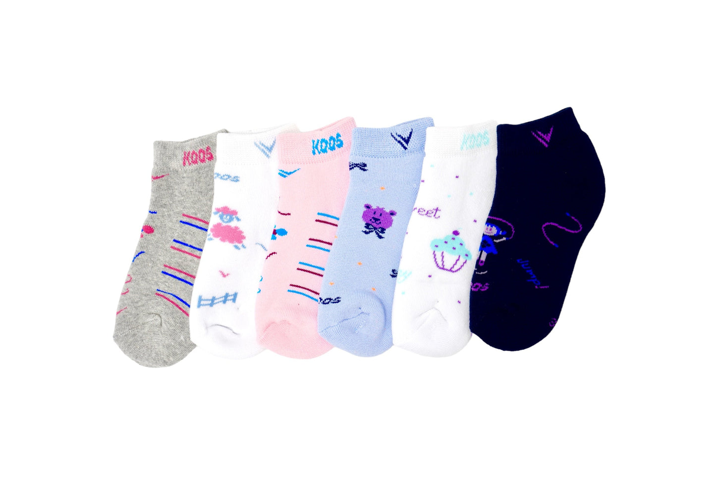 Tin estampado media felpa infantil Koos paquete de 6