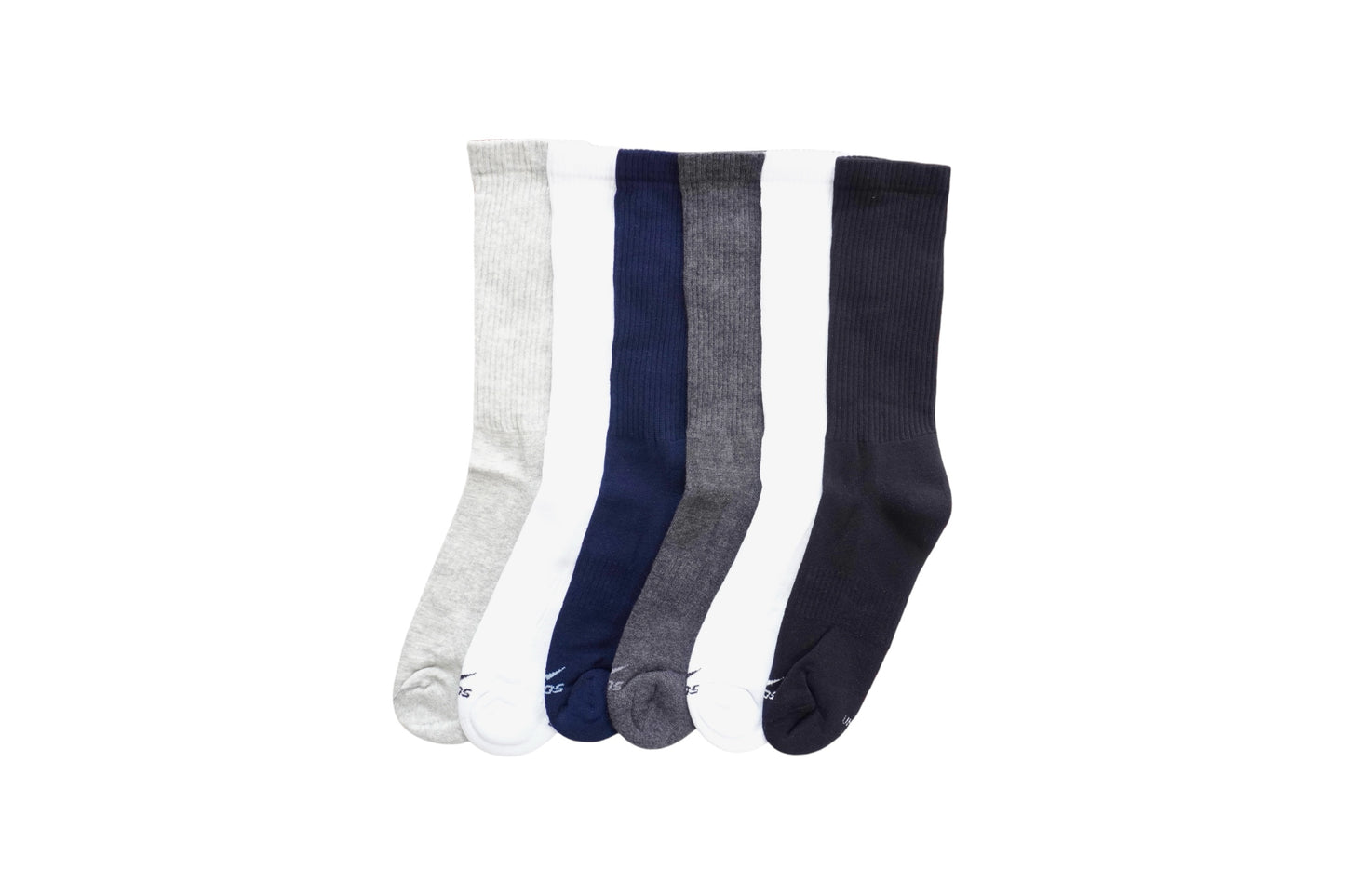 Calceta deportiva larga lisa unitalla unisex Koos paquete de 6