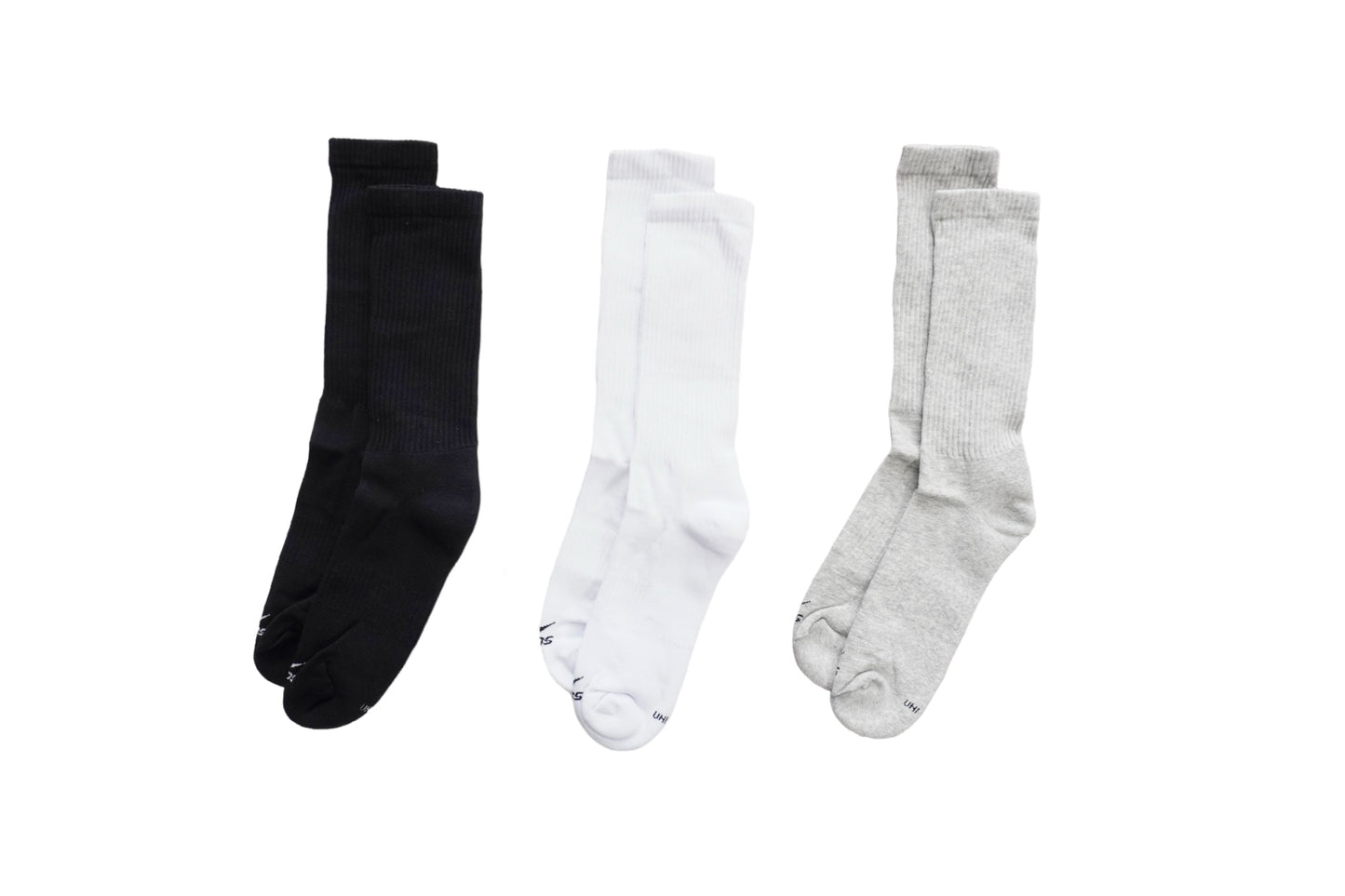 Calceta deportiva larga lisa unitalla unisex Koos paquete de 6