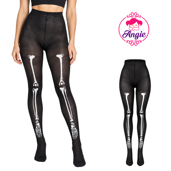 Malla de nylon con estampado de huesos Angie